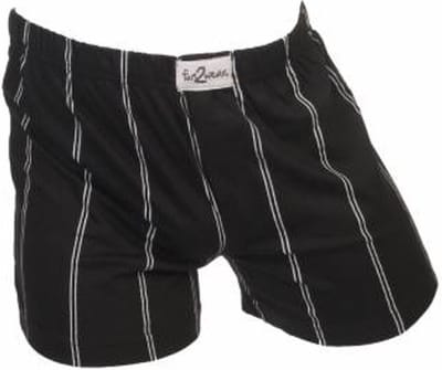 Funderwear-Fun2wear wijde heren boxershort krijtstreep - Katoenen losse boxershort met gulp - Zwart / L