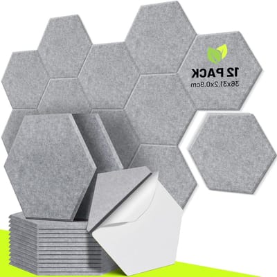 Akoestische geluidsisolatieplaten zelfklevend 36 x 312 cm - 9 mm dik - geluidsabsorberend - voor kantoordeuren - 12 stuks grijs