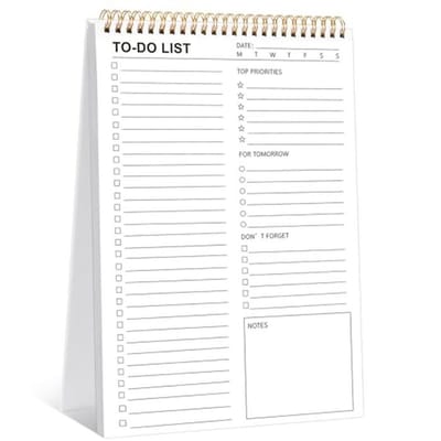 Takenlijst Notitieboek met 120 Pagina's - Ongedateerde Dagelijkse Planner en To Do Lijst - 8.5x11 Inch Organisatie