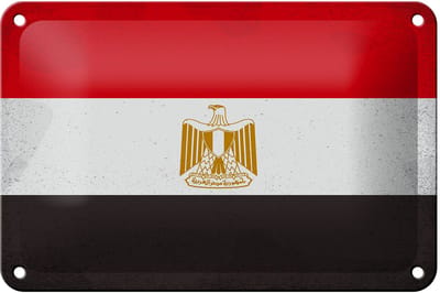 Blechschild Flagge Ägypten 18x12cm Flag of Egypt Vintage