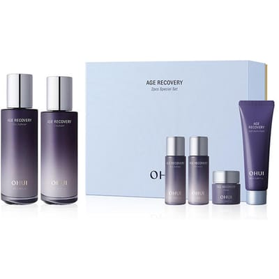 OHUI Ensemble de soins de la peau 2 étapes Age Recovery (Adoucissant pour la peau 150 ml + Émulsion 140 ml) white