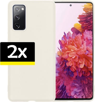 Hoesje - 2 Stuks - Geschikt voor Samsung Galaxy S20 FE - Sterk & Shockproof - Case Siliconen - Back Cover - Telefoon Hoes - Telefoonhoesjes - Wit