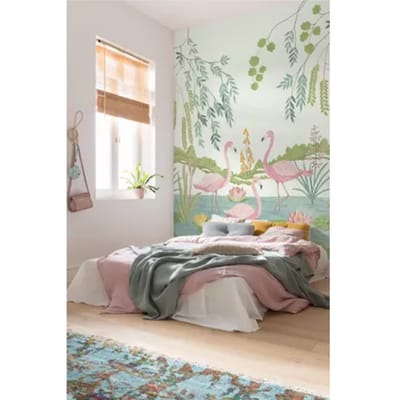 Fotobehang Flamingo Vibes - Meerkleurig - 2,80m X 200cm