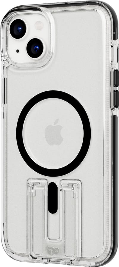 Tech21 Evo Crystal Kick - iPhone 15 Plus hoesje - Schokbestendig telefoonhoesje - Geschikt voor MagSafe - Transparant/Zwart - 4,9 meter valbestendig - Flexshock