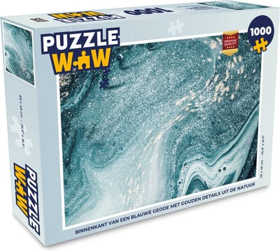 Puzzel Marmer look - Blauw - Luxe - Legpuzzel - Puzzel 1000 stukjes volwassenen