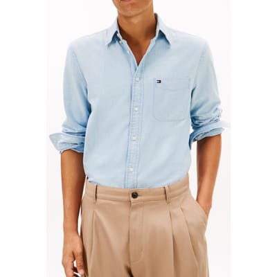 Tommy Hilfiger Chambray Pocket Shirt Light Blue Chambray Taglia: S | Camicie Casual Outlet | Uomo | Blu