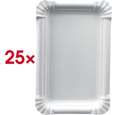 Pak met 25 wegwerp borden »pure« van karton van nieuwe vezels 13x20 cm