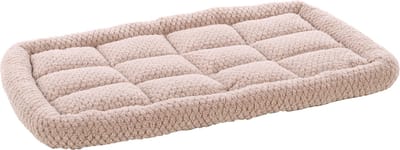 Hondenkussen – Benchkussen – Extra zacht hondenkussen 85,5 x 51 cm – Geschikt voor hondenbench en kattenkussen – Flamingo Jacquard Rechthoekig Taupe
