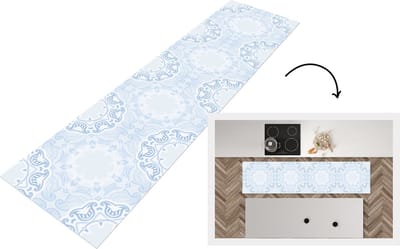 Keukenloper - Loper keuken - Winter - Sneeuw - Abstract - Luxe - 200x50 cm - Keukenloper vinyl