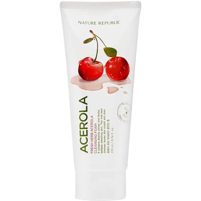 Nature Republic, Mousse Nettoyante Herbacée Fraîche, Acérola, 5,74 fl oz (170ml) white