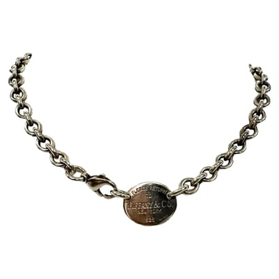 Tiffany & Co. Terug naar Tiffany Ovale Hangtag Ketting in Sterling Zilver