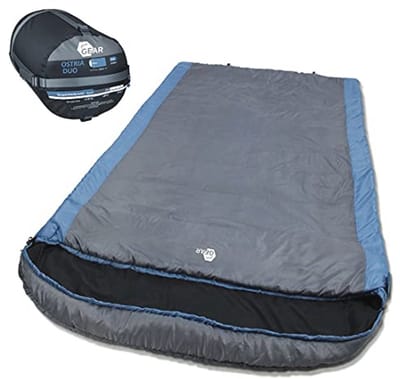 Lichte Duo Slaapzak -3°C voor 2 Personen, Ideaal voor Kamperen of Festivals, 230x160 cm