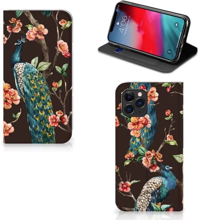 Apple iPhone 11 Pro Hoesje maken Pauw met Bloemen