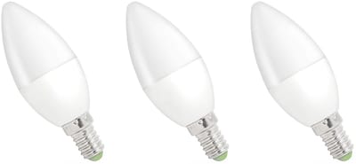 Spectrum LED Kaarslamp E14 1W - 230V - 90 Lumen - 3000K Warm wit - Gezellig licht - Energiezuinig - 3 stuks