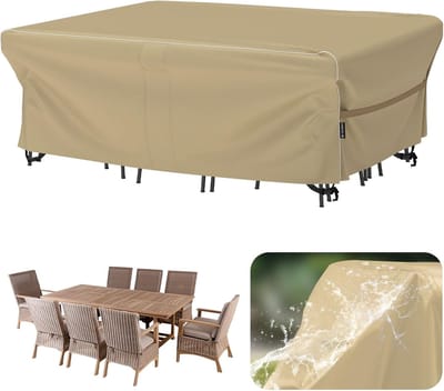 Waterdichte afdekhoes voor tuinmeubelen - 250 x 210 x 71 cm - winddicht - met reflecterende strepen - 600D Oxford - stofbestendig - tuintafel afdekhoes