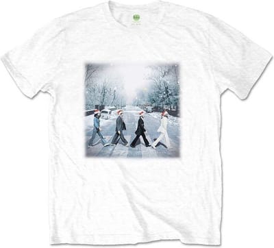 The Beatles - Abbey Christmas Heren T-shirt - S - Wit