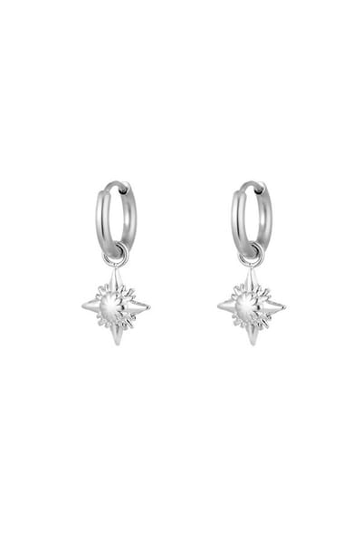 earrings - oorbellen - kleur zilver - ster met detail - stainless steel - nikkelfree - trendy - musthave - mam - moeder - dochter - kado -cadeau - kerst - moederdag - knaller - laatste