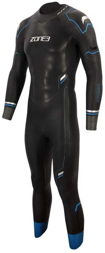 2026 Zone3 Heren Advance Swim Wetsuit - Black / Blue