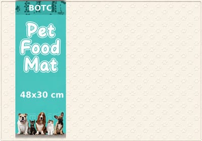 BOTC Placemat Hond & Kat - Antislip & Waterafstotend - 48x30 cm - Placemat Voerbak - Siliconen - 1 Stuk - Honden Placemat - Wit