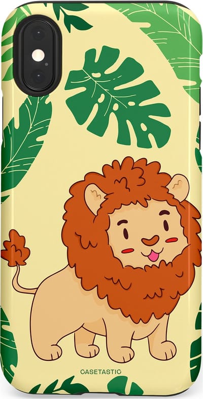 Casetastic Hoesje Geschikt voor Apple iPhone X/Xs - Stijlvolle Beschermende Duo-layer Case - Jungle Leeuw Ontwerp