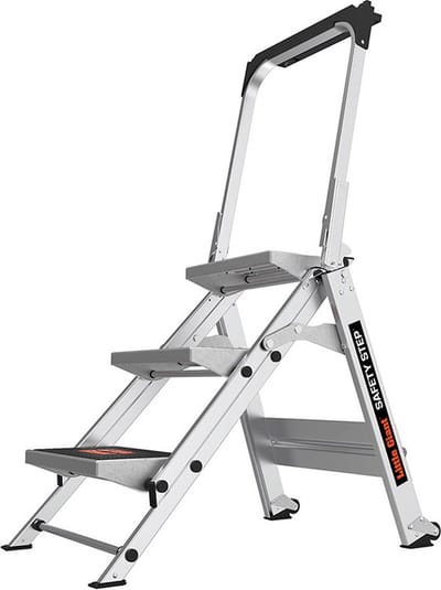 Little Giant veiligheidstrap 68 cm - 3 treden met beugel - belastbaar tot 150 kg - Little Giant werktrap - inklapbare trap