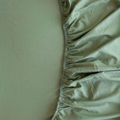 Kayori Kai Splittopper Hoeslaken Katoen - 180x210-220cm - Groen