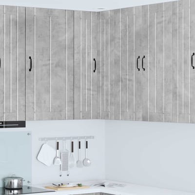 vidaXL - Wandhoekkast - LUCCA - Betongrijs - 57 - x - 57 - x - 100 - cm - Bewerkt - hout