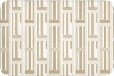 Badmat 90x60 cm - Antislip - Modern - Geometrisch - Beige - Badmatten voor badkamer - Badkamermat - Douchemat - Badkamer mat