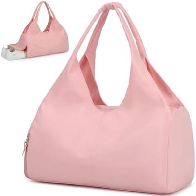SnelShoppen - Sporttas Dames Reistas met Schoenenvak & Nat vak - Waterdichte Sporttas Handbagage voor Yoga, Sauna, Strand en Zwemmen - Roze