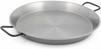 Paella pan - Kookpan - Gerechten bereiden - Inductiegeschikt - 38 cm - Zilver