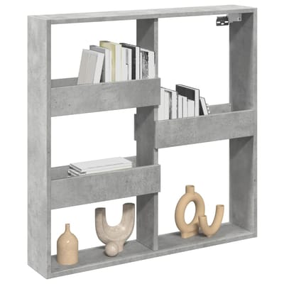 vidaXL - Wandkast - 80x15x80 - cm - bewerkt - hout - betongrijs