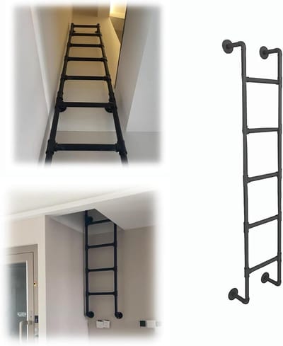 Bedladder - Zoldertrap Opstap - Veilig Toegankelijk Maken - Robuust Verzinkt Staal - Tot 190 cm - Zilver