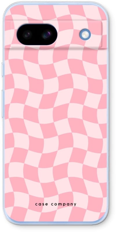 Case Company® - Hoesje geschikt voor Google Pixel 8a hoesje - Grid Roos - Soft Cover Telefoonhoesje - Bescherming aan alle Kanten en Schermrand