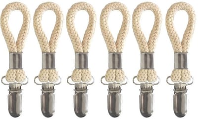 Dailygoods- Handdoekklemmen Lichtgewicht en Robuust - Gevlochten Katoenen Ring - Metalen Klemmen - Stabiele Hangclip - Eenvoudige Installatie - Geschikt voor Badkamer en Keuken - Handdoekclip