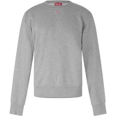 Diesel Heren S-Ginn-D Felpa Geborduurd Logo Sweatshirt (Grijs Melange)