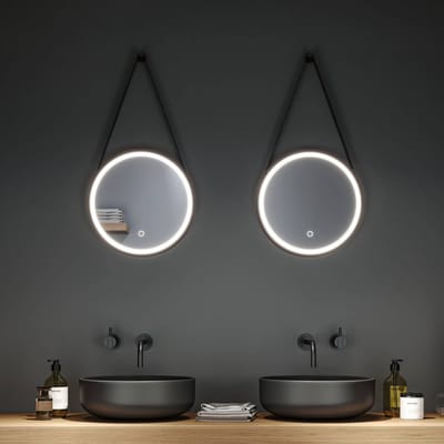 LED-verlichte spiegel Miro IP44 Tunable White 200lm 230V 7,5W Spiegel, Zwart mat