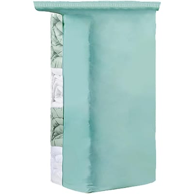 Sac de Compression sous Vide Sans Pompe Sac de Rangement pour Vêtements Couette Ménager Sac de Compression Tridimensionnel blue
