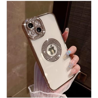 Coque de luxe électroplaquée à paillettes de diamant pour iPhone 11 12 13 14 15 16 Pro Max 14 Plus Housse souple transparente à découpe creuse For iPhone 13 black