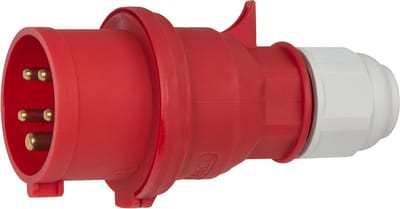 CEE Stekker - Krachtstroomstekker - Stroomvoorziening - Spatwaterdicht IP44 - 400V 16A - Rood
