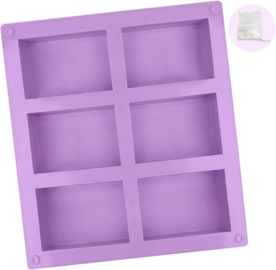 Siliconen Zeepvorm Rectangular voor 6 Stuks - Handgemaakte DIY Zeep Mould voor Creatieve Ambachten en Zeepmaken