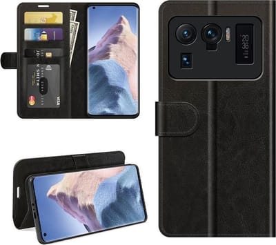 MobyDefend Hoesje - Geschikt voor Xiaomi Mi 11 Ultra - Wallet Book Case (Sluiting Achterkant) - Zwart