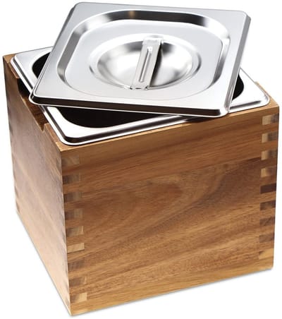 Compostbak voor Keuken - Geurbestendige Compostcontainer met Deksel en Houten Design