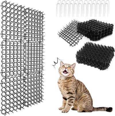 Effectieve Kat Afschrikmat met Stekels - Dierenafschrikking, Anti-graven Mat voor Tuin en Hek, 24 Stuks (7.9×6.1 inch)