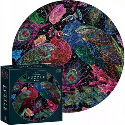 PUZZLE - 500 STUKJES - Interdruk Puzzel Kleuren van de Natuur, Rond Pauw - GERONIMO GAMES