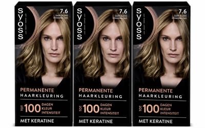 SYOSS 7-6 - Haarverf - Permanente Haarkleuring - Middenblond – 100% Grijsdekking – Vermindert Haarbreuk - 3 Stuks