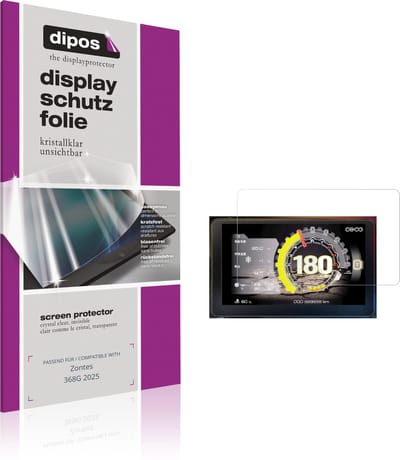 dipos – 2x Beschermfolie geschikt voor Zontes 368G 2025 | Krasbestendige & heldere Screenprotector Ultra-Thin
