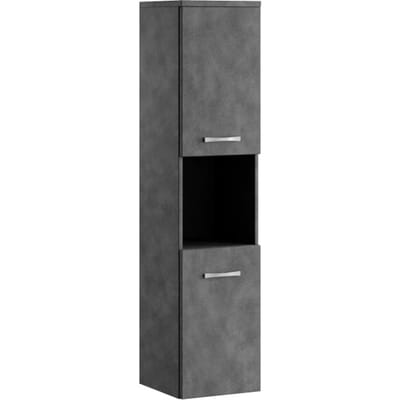 Badplaats Badkamerkast Montreal 30 x 30 x 131 cm – Donker grijs – Hangende Kolomkast met 2 Deuren