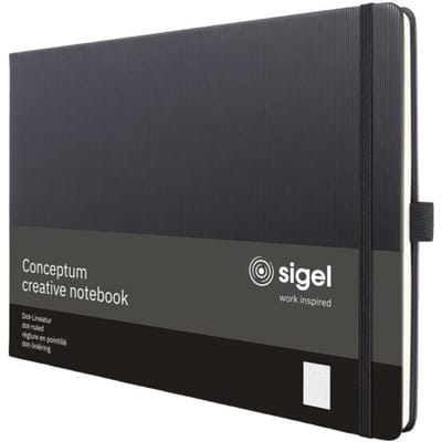 Sigel CO204 Notitieboek Conceptum Hardcover DIN A4 liggend Dotted (punten) Zwart 66 vellen Microperforatie