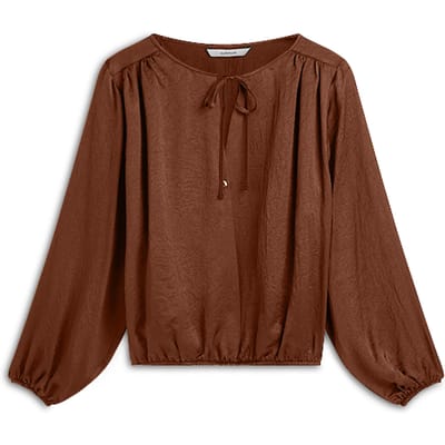 Summum Top Silky Casual Blouses Bruin 2s3552-12493