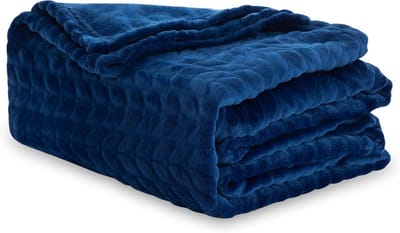 Luxe Pluche Deken 150x200cm Donkerblauw - Zacht, Warm en Gemakkelijk te Reinigen Plaid voor Bank en Alle Seizoenen